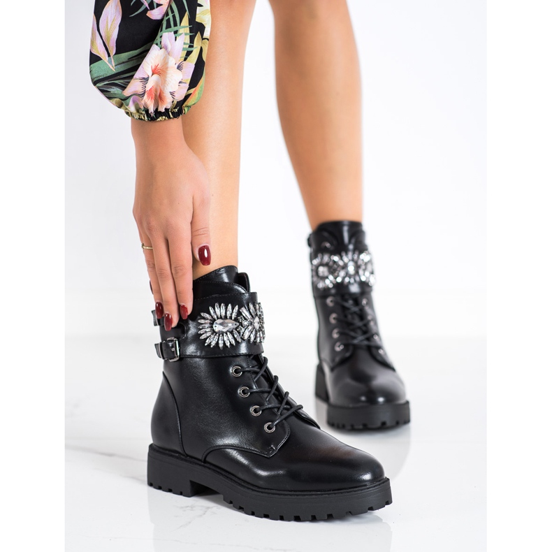 Bestelle Muncitori eleganți cu cristale negru 1 Bestelle Muncitori eleganți cu cristale negru 1