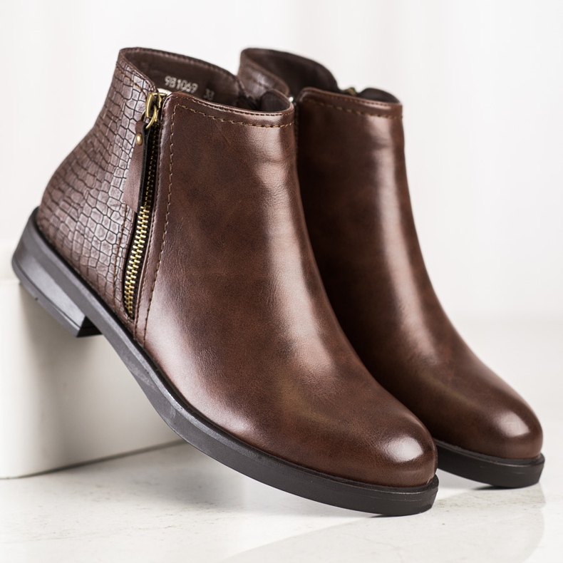 Clowse Cizme casual cu imprimeu șarpe maro 2 Clowse Cizme casual cu imprimeu șarpe maro 2