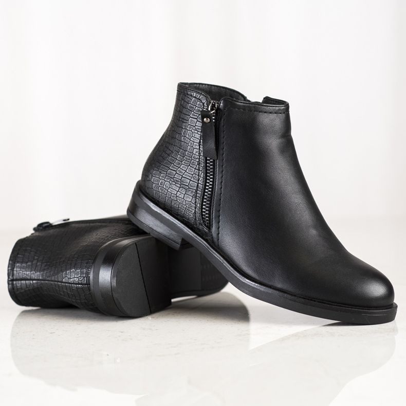 Clowse Cizme casual cu imprimeu șarpe negru 1 Clowse Cizme casual cu imprimeu șarpe negru 1