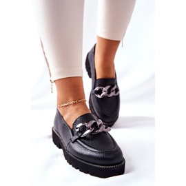 Nicole Mocasini de damă din piele negru Sthonto 2