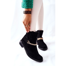 Cizme de piele pentru femei Nicole Black Dome negru 1