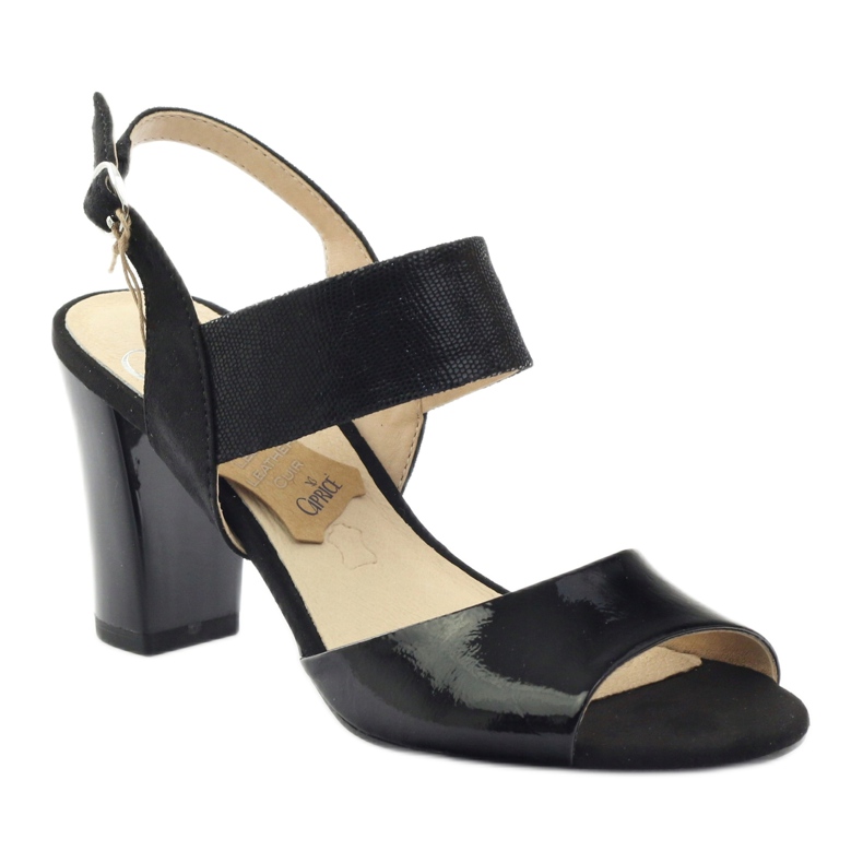 Caprice sandale lacuite pantofi dama 28307 negru 1