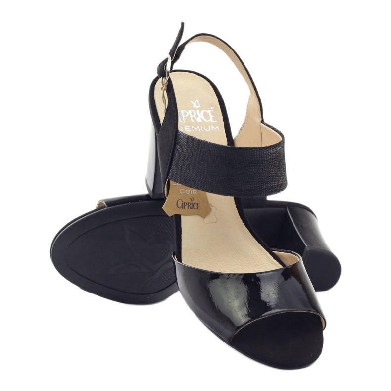 Caprice sandale lacuite pantofi dama 28307 negru 3