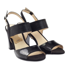 Caprice sandale lacuite pantofi dama 28307 negru 4