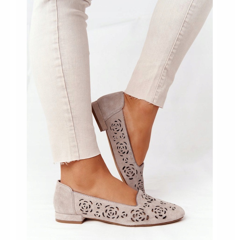 Mocasini ajurati Sergio Leone BL627 Cappuccino gri 2