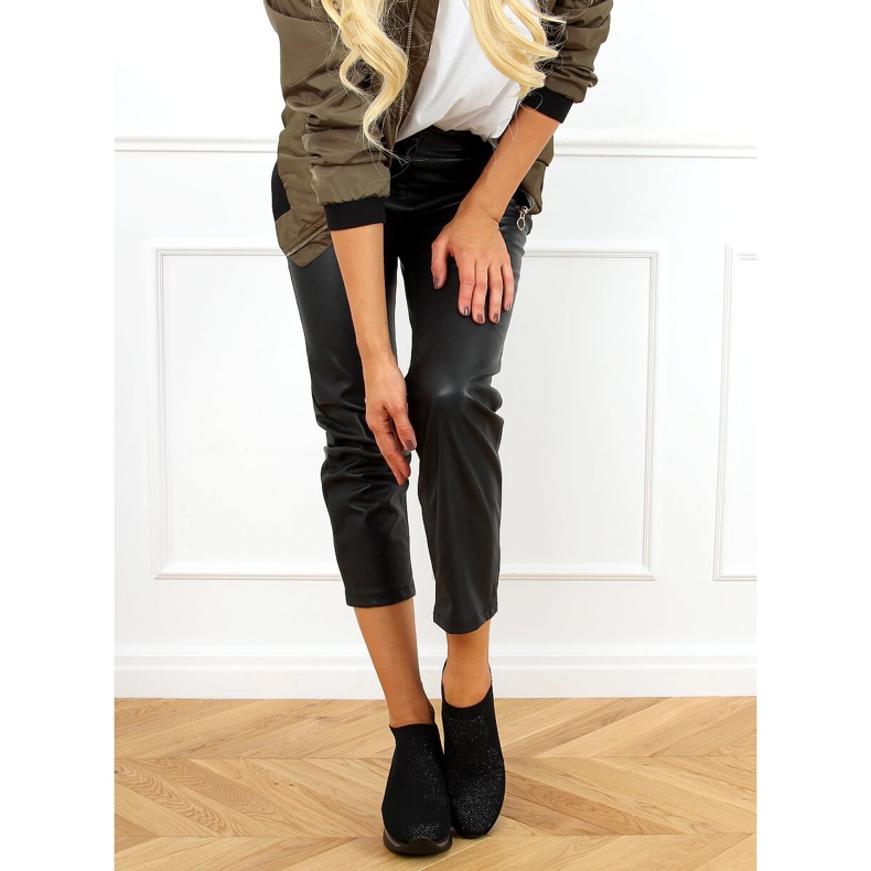 Negru RQ316 Pantofi sport negri cu pană 1