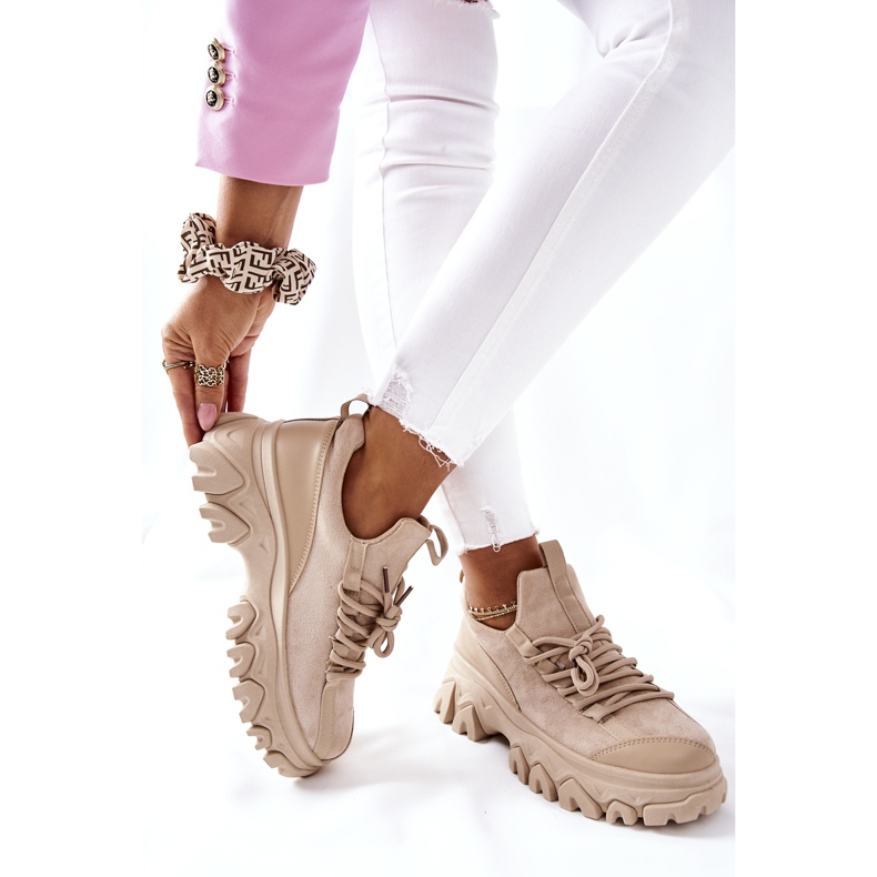 PS1 Încălțăminte sport pentru femei Adidași Bej Mile 2