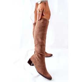 Vinceza Cizme de damă pe toc înalt Piele de căprioară Beige Bolea bej 2 Vinceza Cizme de damă pe toc înalt Piele de căprioară Beige Bolea bej 2