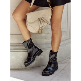 S.Barski Cizme femei lacate negre calde Merellien negru 1