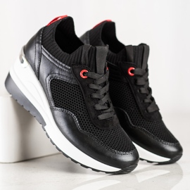 SHELOVET Adidași alunecați cu plasă negru 2