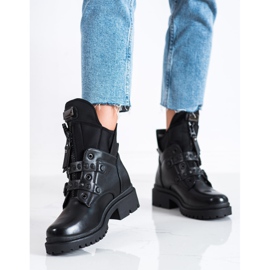 Diamantique Muncitori la modă cu catarame negre negru 1