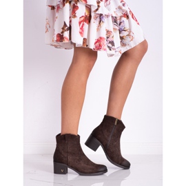 Cizme confortabile din piele de căprioară VINCEZA maro 2