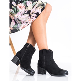 Cizme confortabile din piele intoarsa Vinceza negru 2