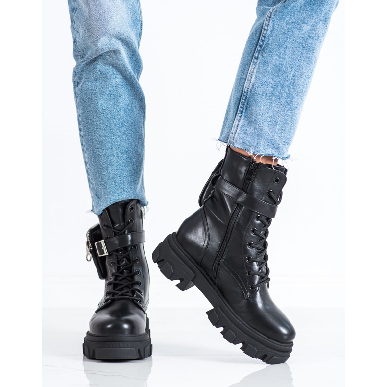 Muncitori la modă pe platforma VINCEZA negru 2