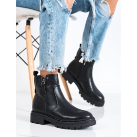 Evento Cizme confortabile cu fermoar negru 2