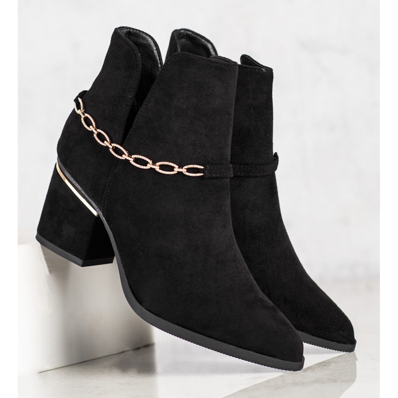 Seastar Cizme elegante cu lanț negru 1