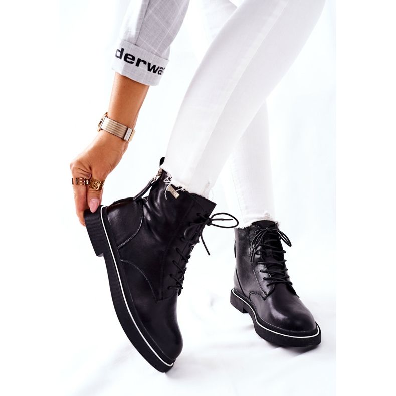 Cizme de piele pentru femei GOE II2N4014 Negru 1