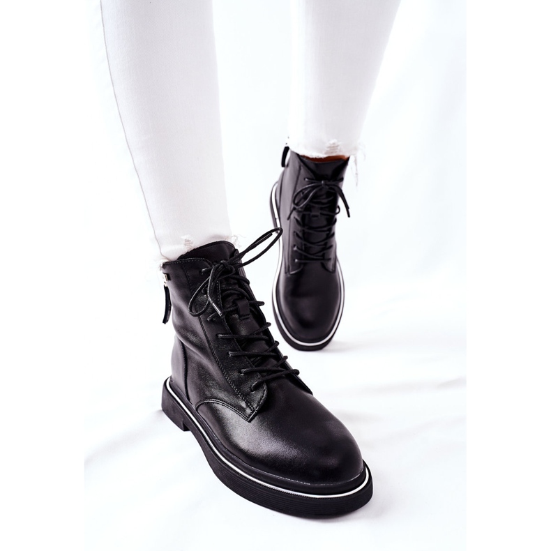 Cizme de piele pentru femei GOE II2N4014 Negru 2