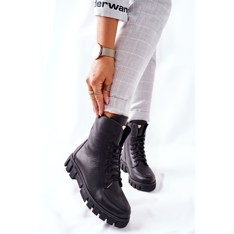 Cizme de piele pentru femei Nicole 2673 Negru 1