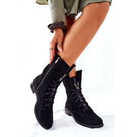 Cizme de damă din piele de velur pentru femei Nicole Black 2581/028 negru 2 Cizme de damă din piele de velur pentru femei Nicole Black 2581/028 negru 2