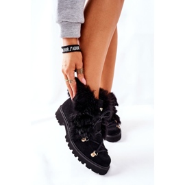 Cizme din piele de velur pentru femei Nicole Black 2680/028 negru 1