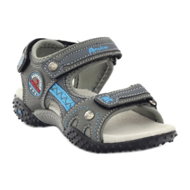 American Club Sandale cu velcro cu inserție din piele griă americană 1618 albastru 1 American Club Sandale cu velcro cu inserție din piele griă americană 1618 albastru 1