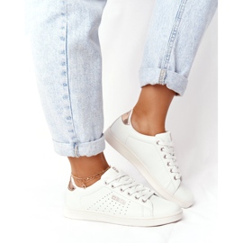 Adidași din piele pentru femei Big Star DD274583 Alb-Cupru 1
