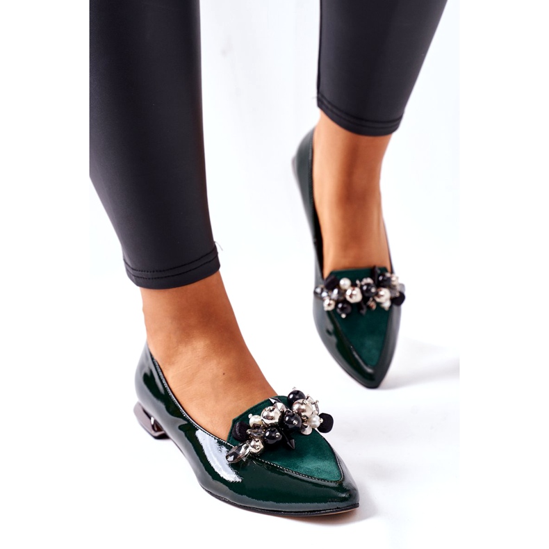 Balerini de damă Laura Messi Piele Verde 2157 3