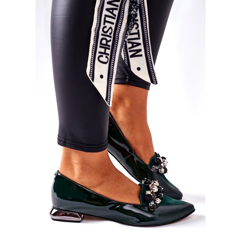 Balerini de damă Laura Messi Piele Verde 2157 2