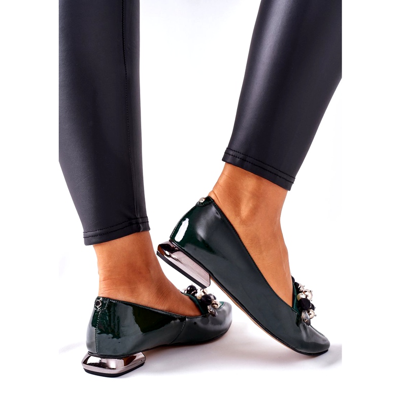 Balerini de damă Laura Messi Piele Verde 2157 1