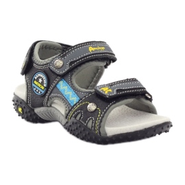 American Club Sandale cu velcro cu inserție din piele americană 1618 [„galben, „gri”, „negru”] gri 1