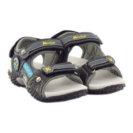 American Club Sandale cu velcro cu inserție din piele americană 1618 [„galben, „gri”, „negru”] gri 4