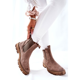 Ghete din piele Cizme Jodhpur Nicole Brown Brace maro 2