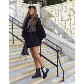 Cizme pentru femei cu imprimeu GOE II2N4045 Negru 2