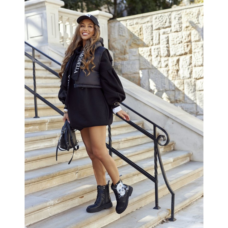 Cizme pentru femei cu imprimeu GOE II2N4045 Negru 2