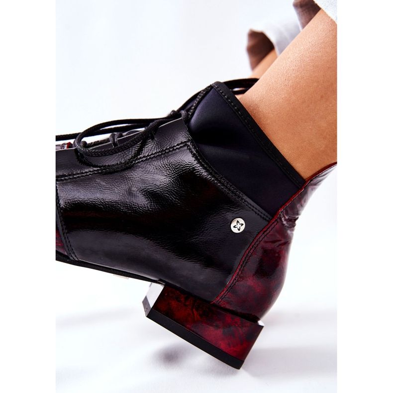 Cizme din piele Maciejka 04744-29 Marmură marmorată negru roșu 2 Cizme din piele Maciejka 04744-29 Marmură marmorată negru roșu 2