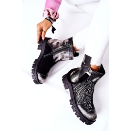 Ghete din piele Cizme Jodhpur Maciejka Negru-Alb 05137-21 1