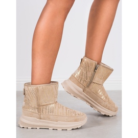 SHELOVET Mukluki cald pe platformă bej 1