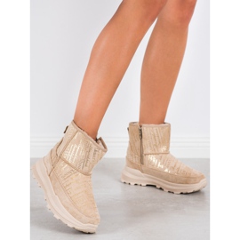 SHELOVET Mukluki cald pe platformă bej 2
