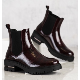 Cizme Chelsea Sergio Leone cu imprimeu de șarpe roșu multicolor 1