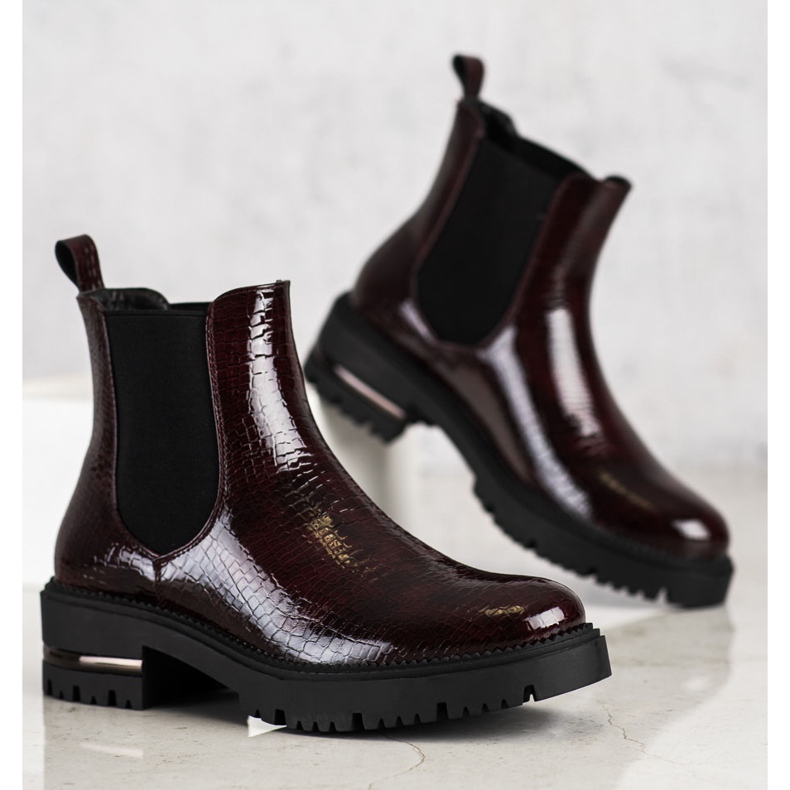 Cizme Chelsea Sergio Leone cu imprimeu de șarpe roșu multicolor 1