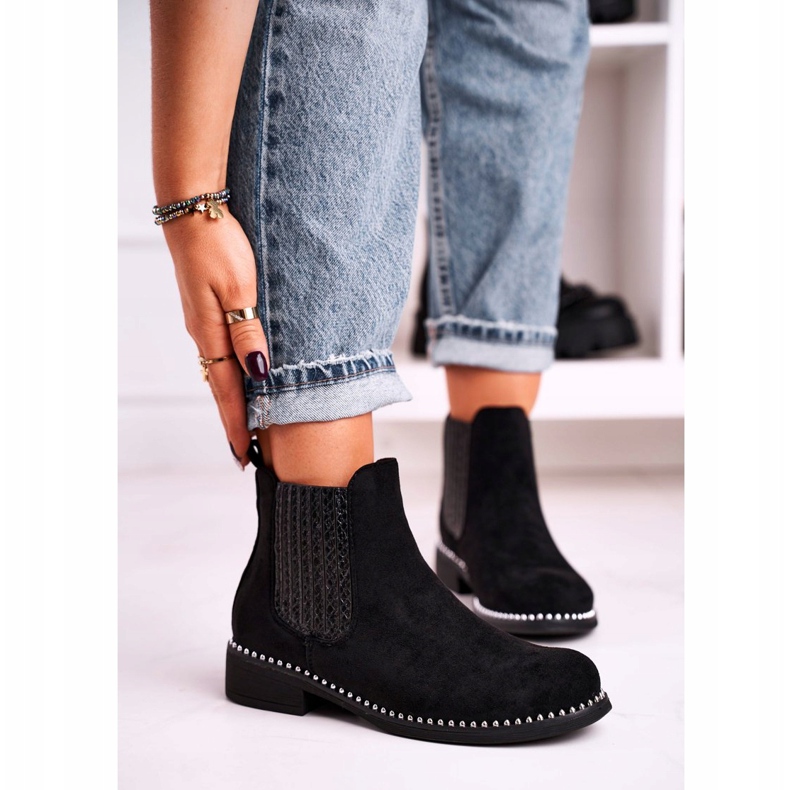 Ghete de damă Cizme Jodhpur Suede Black Meagan negru 1