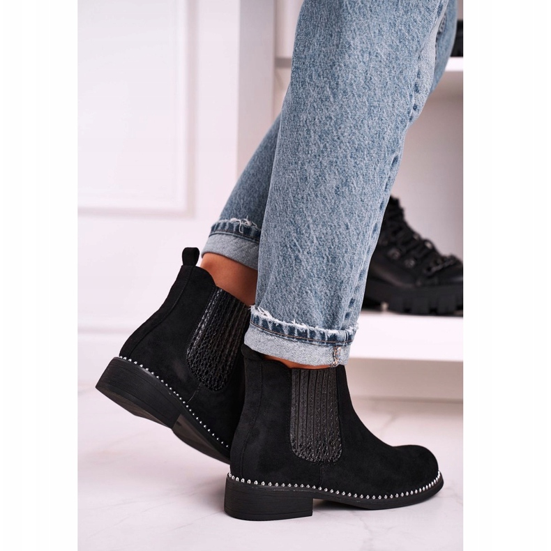 Ghete de damă Cizme Jodhpur Suede Black Meagan negru 3