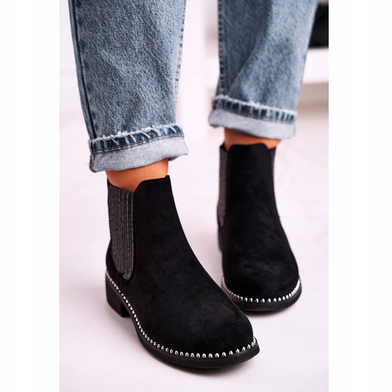 Ghete de damă Cizme Jodhpur Suede Black Meagan negru 4