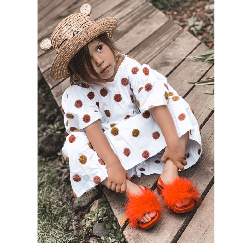 FR1 Papuci de cauciuc pentru copii cu blană roșie Skylar roșu 4