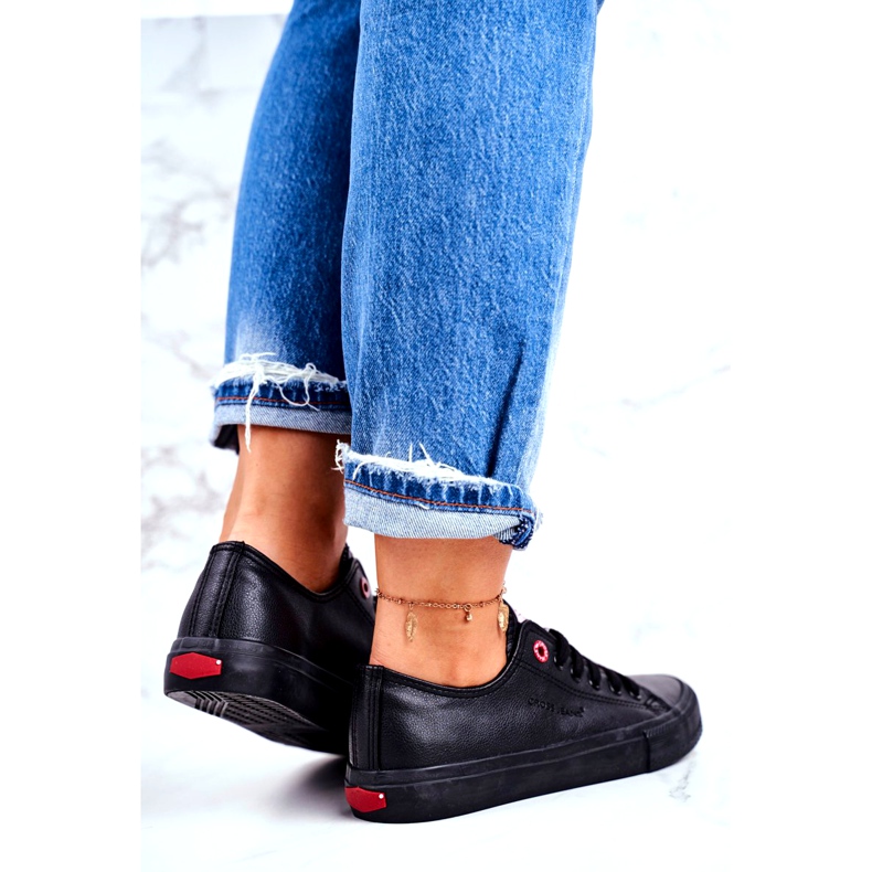 Cross Jeans Pantofi de damă cu blugi încrucișați din piele ecologică neagră DD2R4029CFW20 negru 2