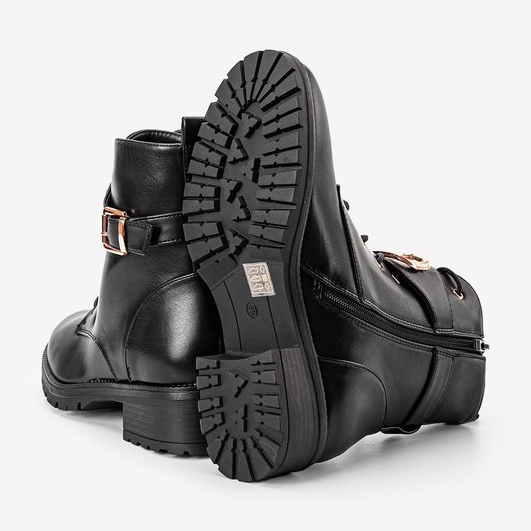 Cizme de lucru negre cu toc plat Versi negru 1