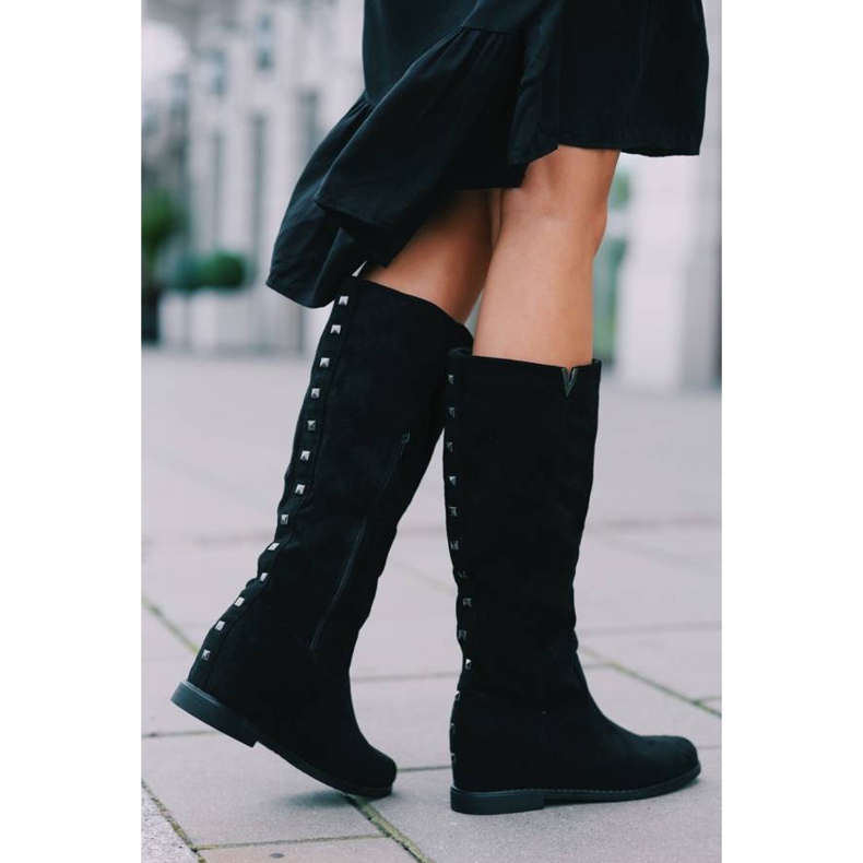 Cizme negre pe panoul acoperit Nana negru 1