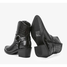 Cizme de cowboy negre cu model crocodil Lav negru 1 Cizme de cowboy negre cu model crocodil Lav negru 1