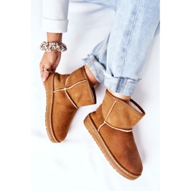 Cizme de zăpadă din piele pentru femei Big Star II274441 Camel maro 1 Cizme de zăpadă din piele pentru femei Big Star II274441 Camel maro 1